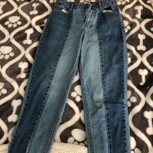 Two toned high waisted jeans